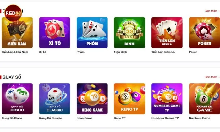 Link vào Red88 cung cấp một lượng game bài khổng lồ cho anh em bet thủ